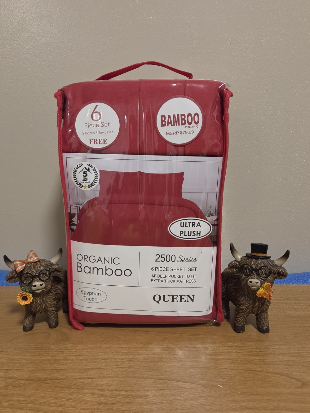 Bamboo Queen Sheet Set - Red